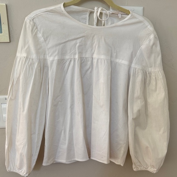 Wayf Cream Blouse with Puff Sleeves - Picture 1 of 5
